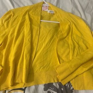 95) Calvin Klein, yellow short sweater to go over her dress
